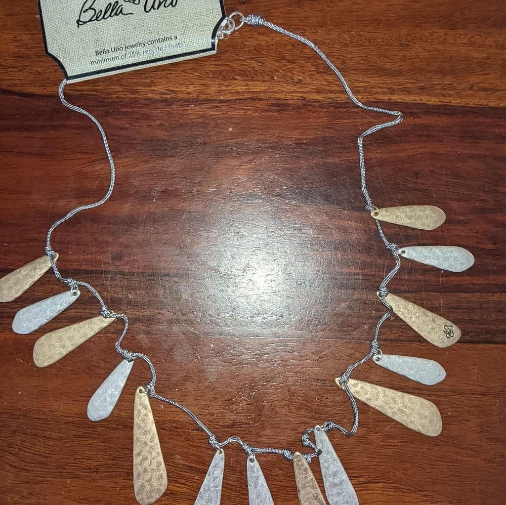 Bella Uno Hammered recycled metal necklace